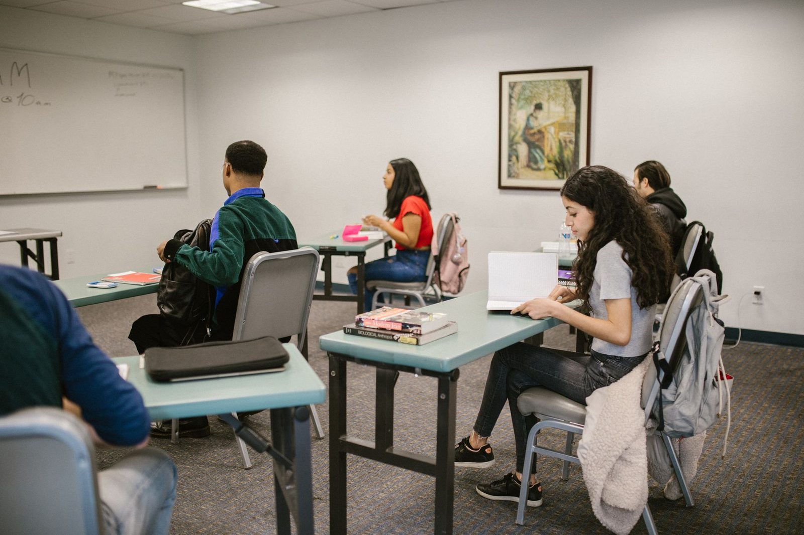 Students in a university classroom setting