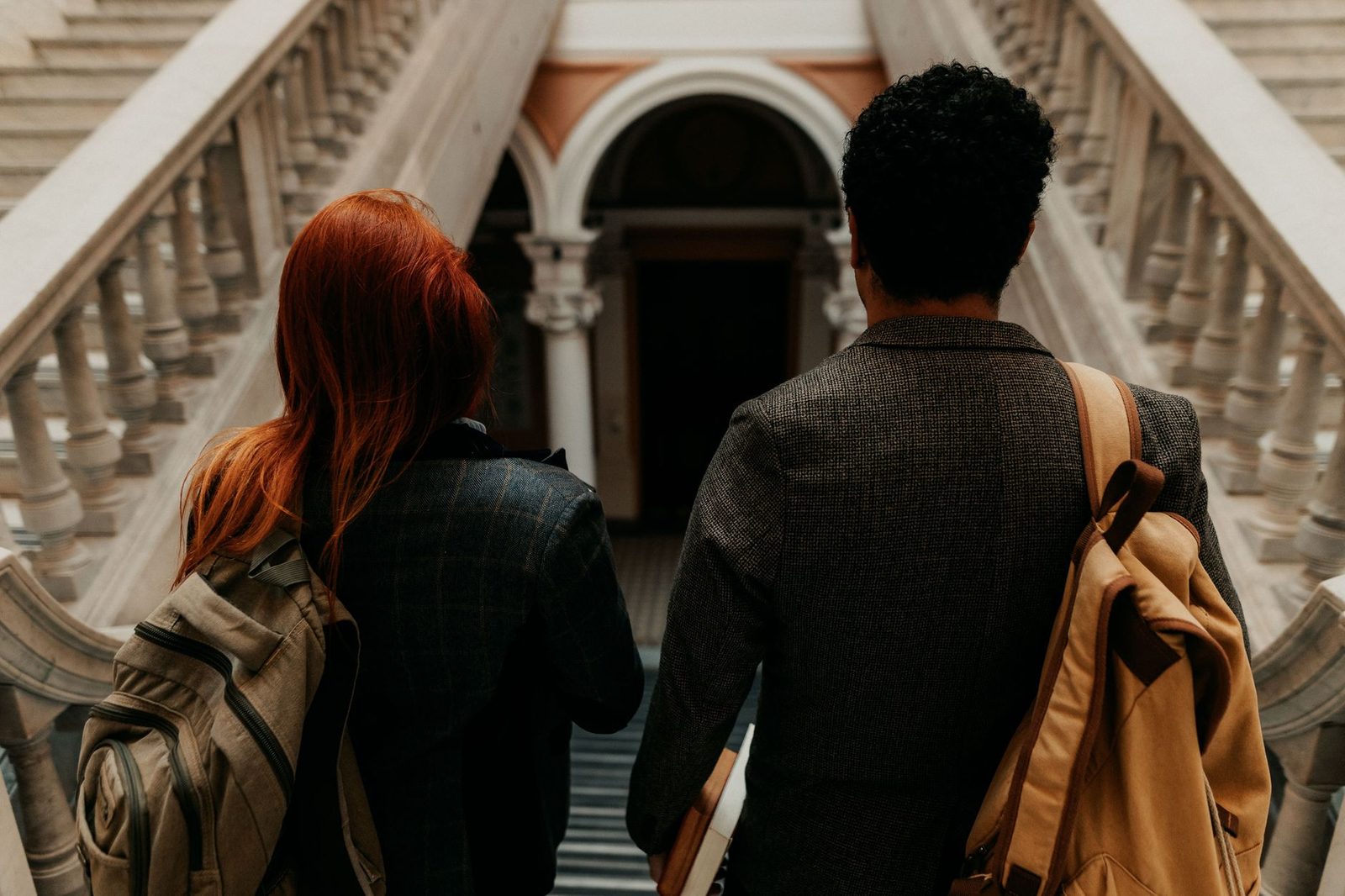 Students walking on a selective college campus