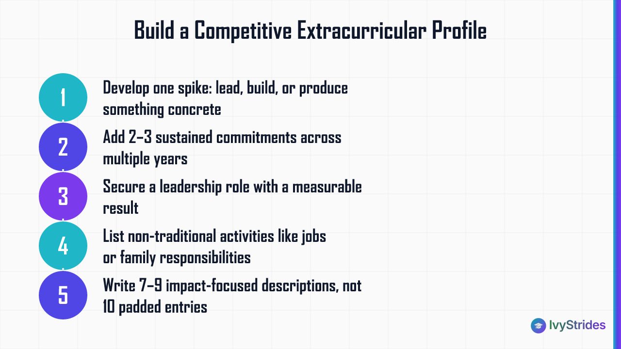 5-step process for building a competitive extracurricular profile for selective college admissions